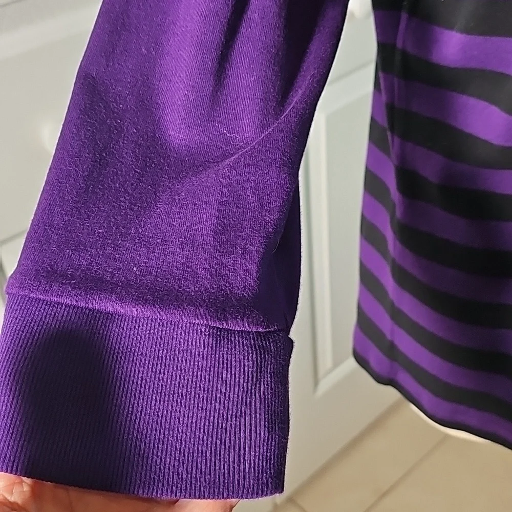 Ralph Lauren Purple and Black. Boat Neck 3/4 Sleeves‎ Sweater Sz XL